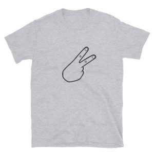 Back Hand Peace Sign Black Short-Sleeve Unisex T-Shirt