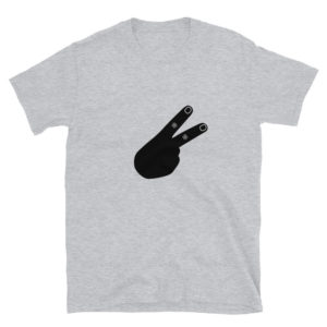 Back Hand Peace Sign Black Solid Short-Sleeve Unisex T-Shirt