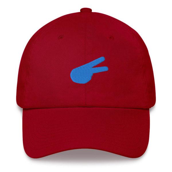 Dontrez Carolina Blue Solid Back Hand Peace Sign on Cranberry Baseball Cap