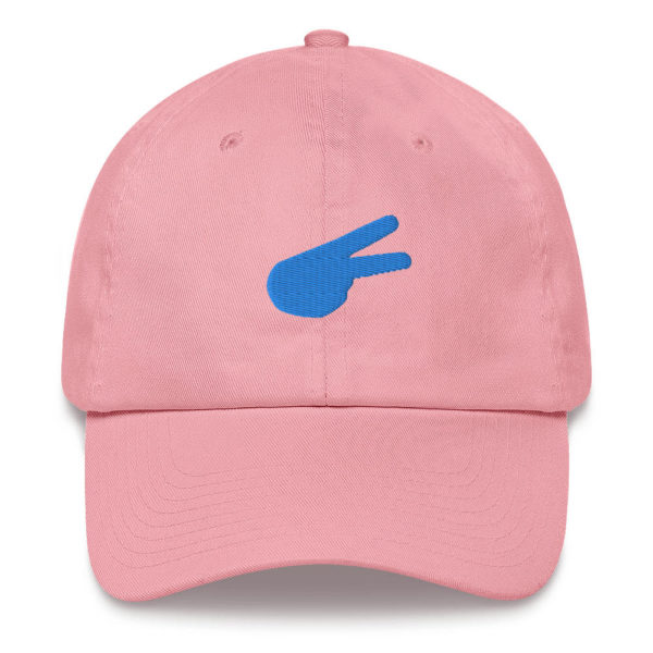 Dontrez Carolina Blue Solid Back Hand Peace Sign on Pink Baseball Cap