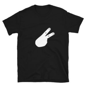 Back Hand Peace Sign White Solid Short-Sleeve Unisex T-Shirt